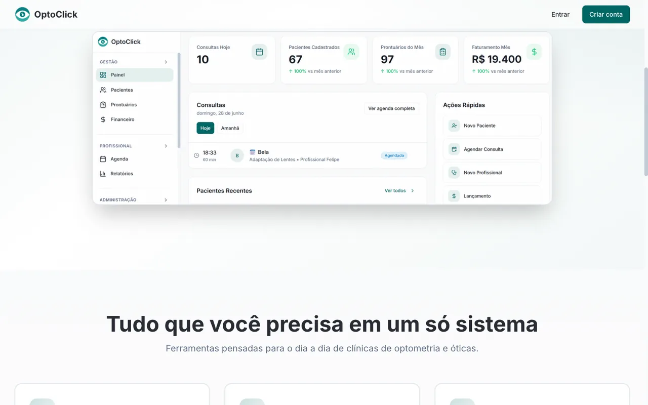 Painel do OptoClick